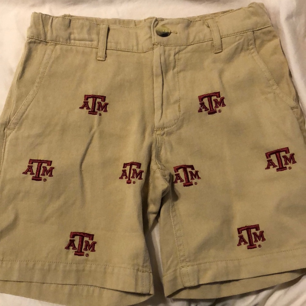 Texas A&M Aggie embroidered shorts.